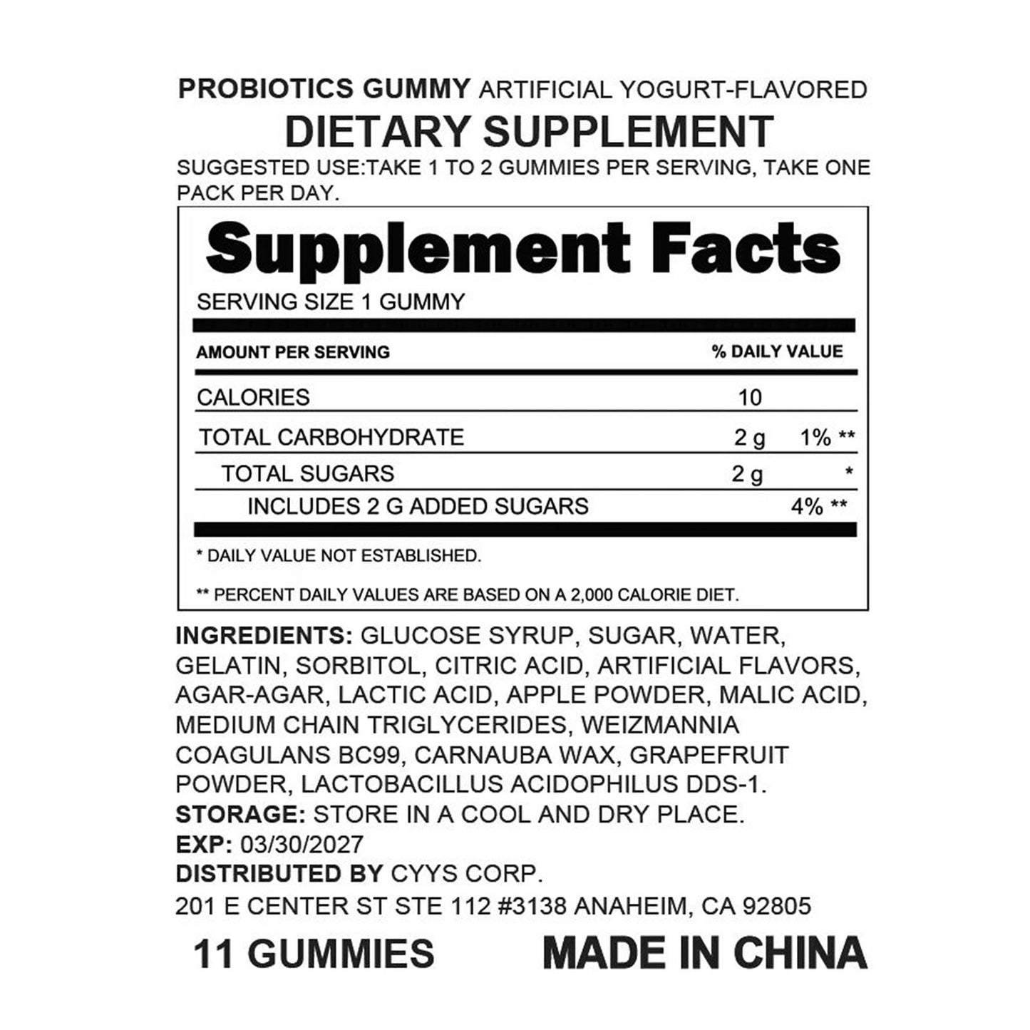 Gummy Candy with Probiotic