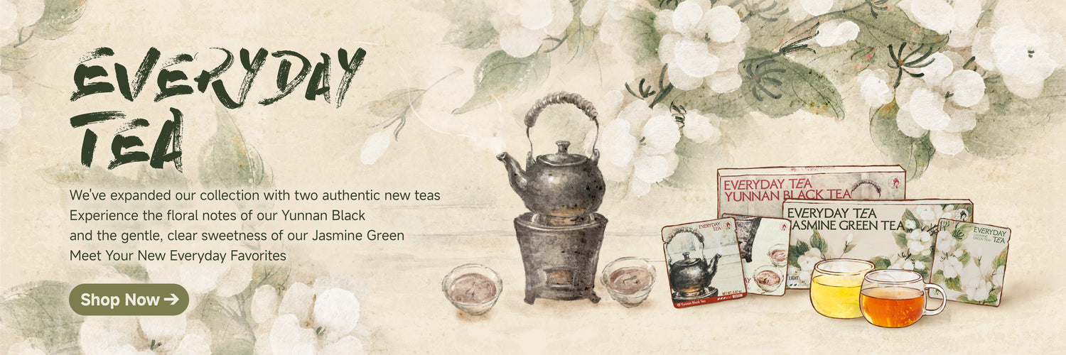 Everyday Tea collection with Yunnan Black Tea and Jasmine Green Tea